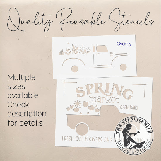 9965 Spring Market Truck Stencil - The Stencilsmith