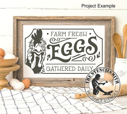 9972 Farm Fresh Eggs Stencil