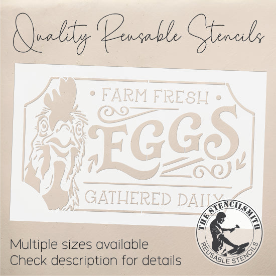9972 Farm Fresh Eggs Stencil - The Stencilsmith