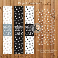 9976 Welcome Hope You Like Cats Pattern Stencil Set