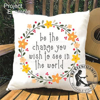 9985 Be The Change Floral Wreath Stencil