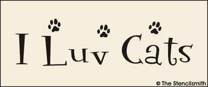 2880 I Luv Cats stencil - The Stencilsmith