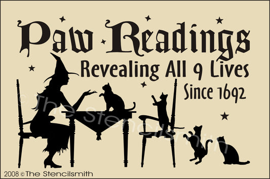 101 - Paw Readings - CATS stencil - The Stencilsmith