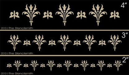 1025 - Fleur Wall Border stencil - The Stencilsmith