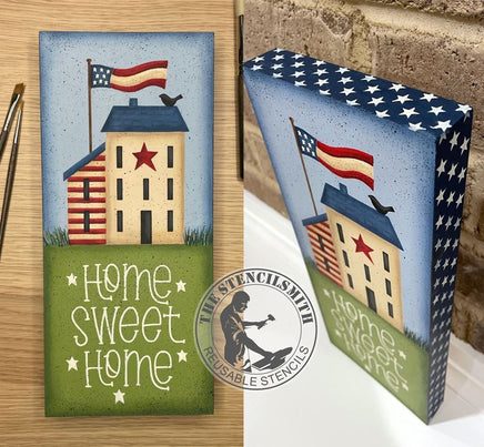 9496 Home Sweet Home saltbox stencil - The Stencilsmith