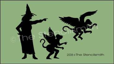 Witch - 8 flying monkeys - The Stencilsmith