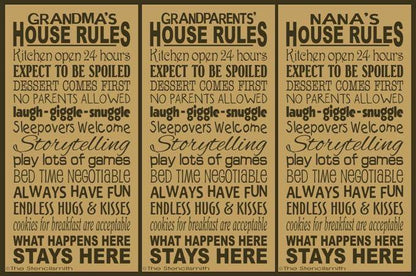 1810 - GRANDMA'S HOUSE RULES - The Stencilsmith