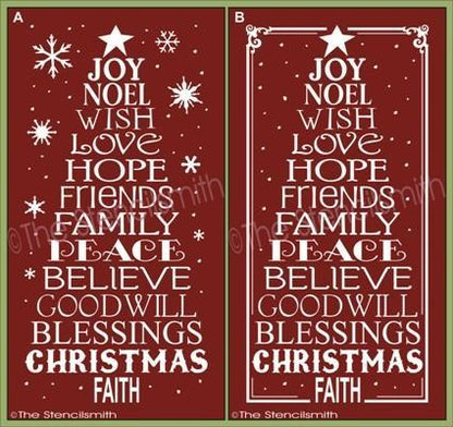 1861 - Christmas Word Tree (tall) - The Stencilsmith