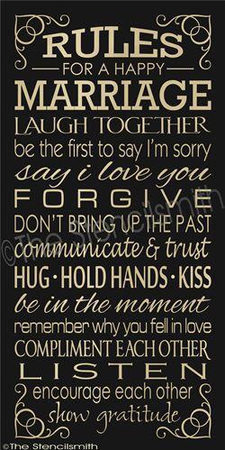 1925 - RULES for a happy MARRIAGE - The Stencilsmith