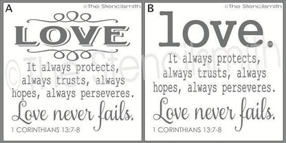 1985 - LOVE ... it always protects - The Stencilsmith