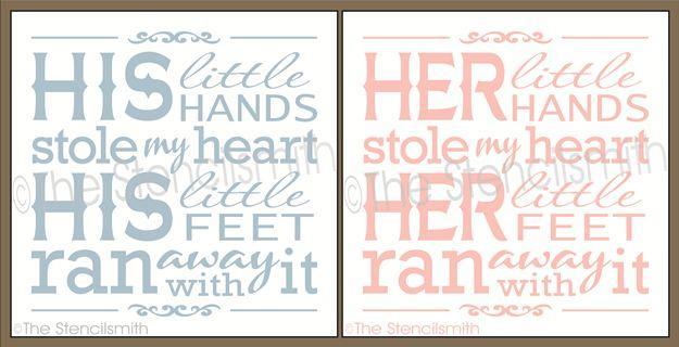 2051 - His / Her little hands stole my heart - The Stencilsmith