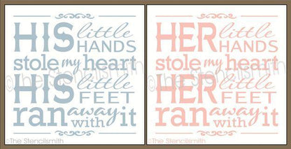 2051 - His / Her little hands stole my heart - The Stencilsmith