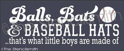 2551 - Balls Bats Baseball Hats - The Stencilsmith
