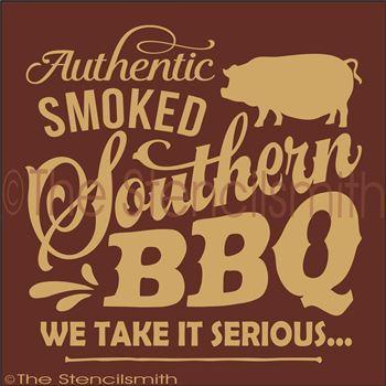 2641 - Authentic Smoked Southern BBQ stencil