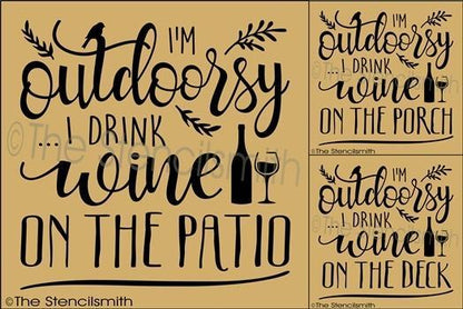 3338 - I'm outdoorsy I drink WINE - The Stencilsmith