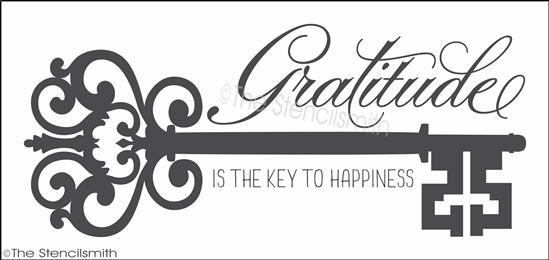 3342 - Gratitude is the key to happiness - The Stencilsmith