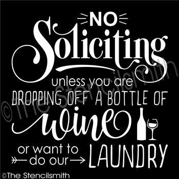 3404 - No Soliticing ...wine - The Stencilsmith