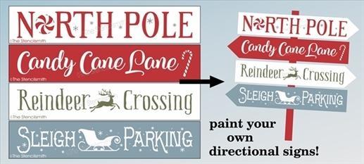 3779 - North Pole Directional Stencils - The Stencilsmith
