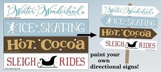 3780 - Winter Directional Stencils - The Stencilsmith