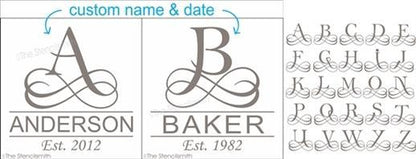 4041 - Monogram Family Stencil - The Stencilsmith