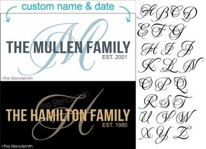 4042 - Monogram Custom Family Stencil - The Stencilsmith