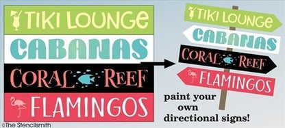 4187 - Tropical Beach Directional Stencils - The Stencilsmith