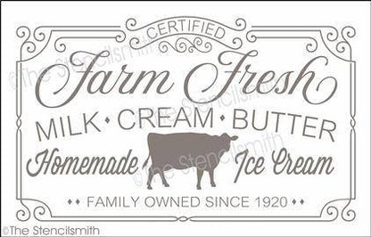 4390 - certified farm fresh milk - The Stencilsmith