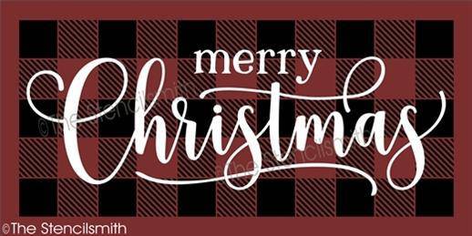 4786 - Merry Christmas (plaid) - The Stencilsmith