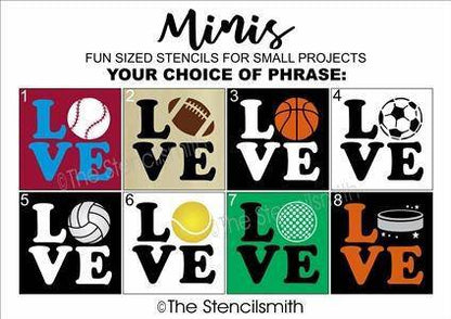 5072 - LOVE - Sport Ball Minis - The Stencilsmith