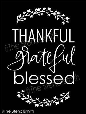 5091 - thankful grateful blessed - The Stencilsmith