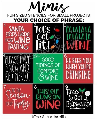 5544 - Wine Christmas Minis - The Stencilsmith