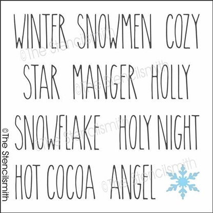 5638 - Christmas Words - The Stencilsmith