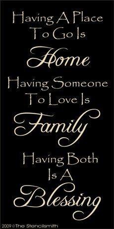 588 - Having a  ... HOME FAMILY BLESSING - The Stencilsmith
