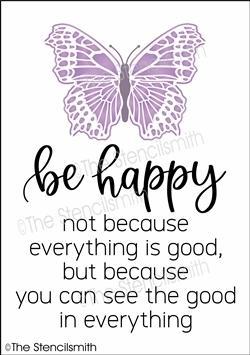 6699 - be happy not because - The Stencilsmith