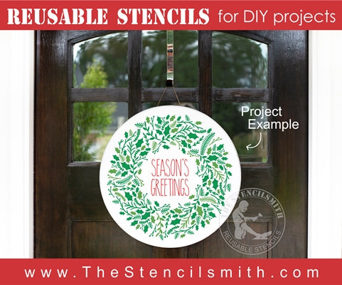 7081 - Season's Greetings wreath - The Stencilsmith