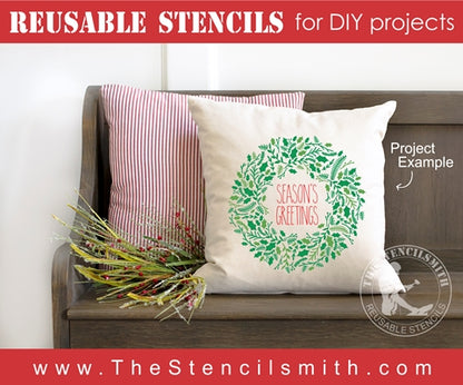 7081 - Season's Greetings wreath - The Stencilsmith