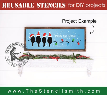 7201 - Merry and Bright (birds) - The Stencilsmith
