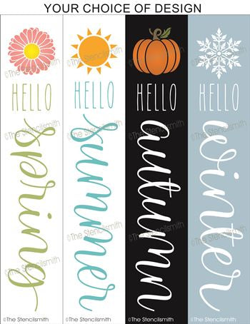 hello spring summer autumn vertical reusable stencils for porch signs ...