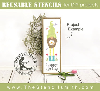 7328 - happy spring (gnome) - The Stencilsmith