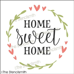 7329 - home sweet home (wreath) - The Stencilsmith