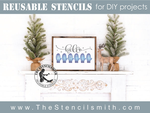 7753 - hello winter (mittens) - The Stencilsmith