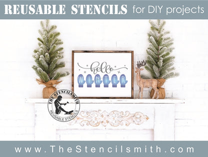 7753 - hello winter (mittens) - The Stencilsmith
