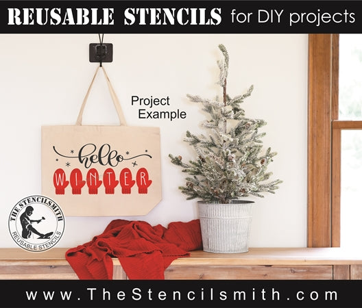 7753 - hello winter (mittens) - The Stencilsmith