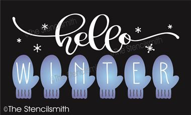 7753 - hello winter (mittens) - The Stencilsmith