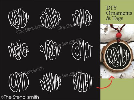 7759 - Reindeer Names (round ornament) - The Stencilsmith