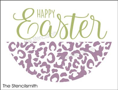 8033 - Happy Easter (bunny/egg leopard) - The Stencilsmith