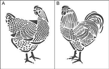 8265 - chickens - The Stencilsmith