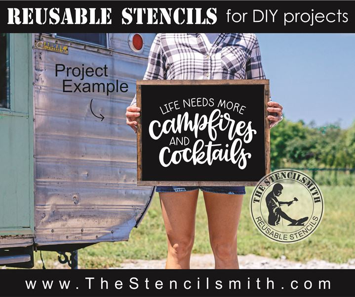 8267 - life needs more campfires and cocktails - The Stencilsmith