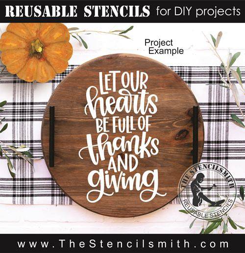 "Give Thanks" Reusable Stencil - Laser Cut Mylar Template For Wall Art & Crafts