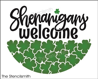 shenanigans welcome St. Patrick's Day half round reusable stencil for ...